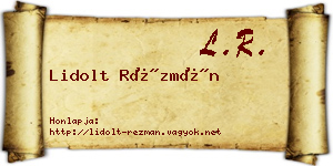 Lidolt Rézmán névjegykártya